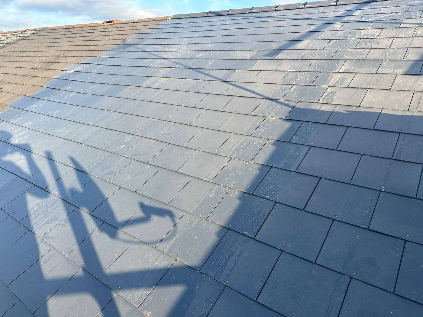 Completed slate roof slope